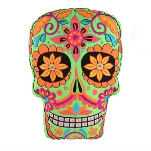 𝅺nwt Karma Living Dia De Los Muertos Psycho pillow - Picture 1 of 3